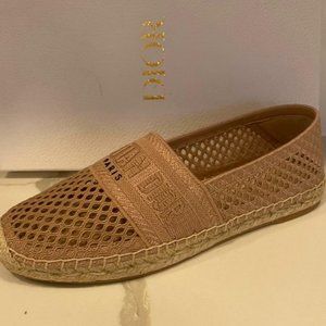 DIOR Granville Embroidered Mesh Cotton Flat Espadrille Shoes